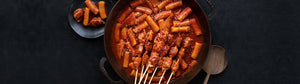 Korean Street-Style Tteokbokki with Wonton Skewers