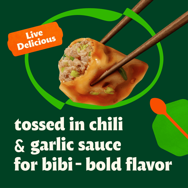 Vegetable & Pork Spicy Sauced Dumplings